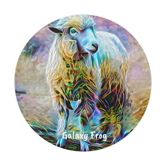 Galaxy Frog Sheep Round Vinyl Stickers