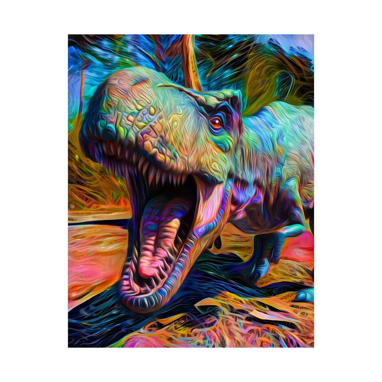 Blast from the Past Dinosaur Premium Matte vertical posters