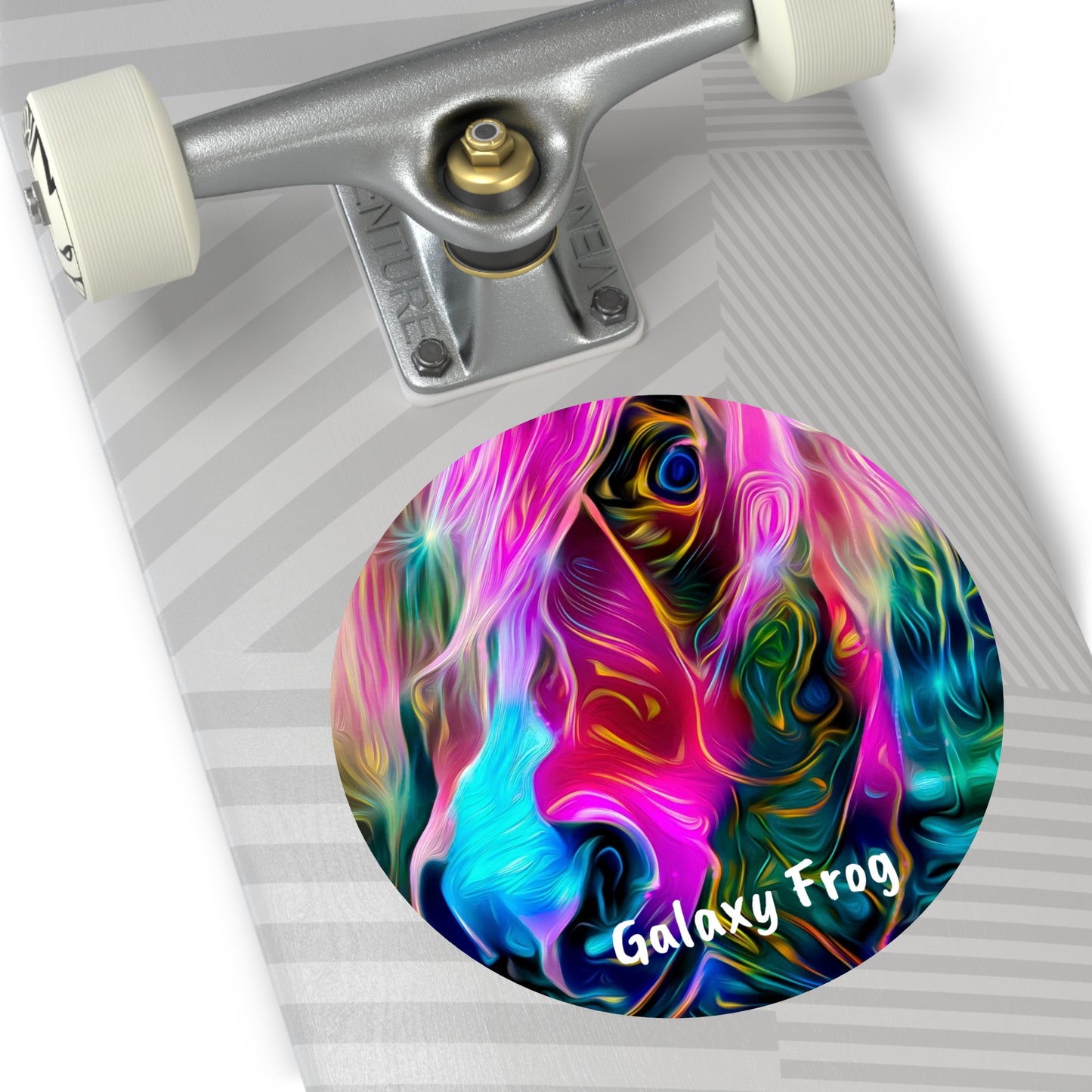 Galaxy Frog Horse Round Vinyl Stickers