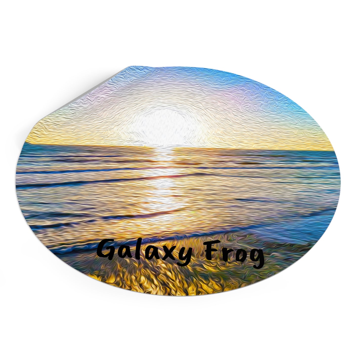 Galaxy Frog Sunset Round Vinyl Stickers