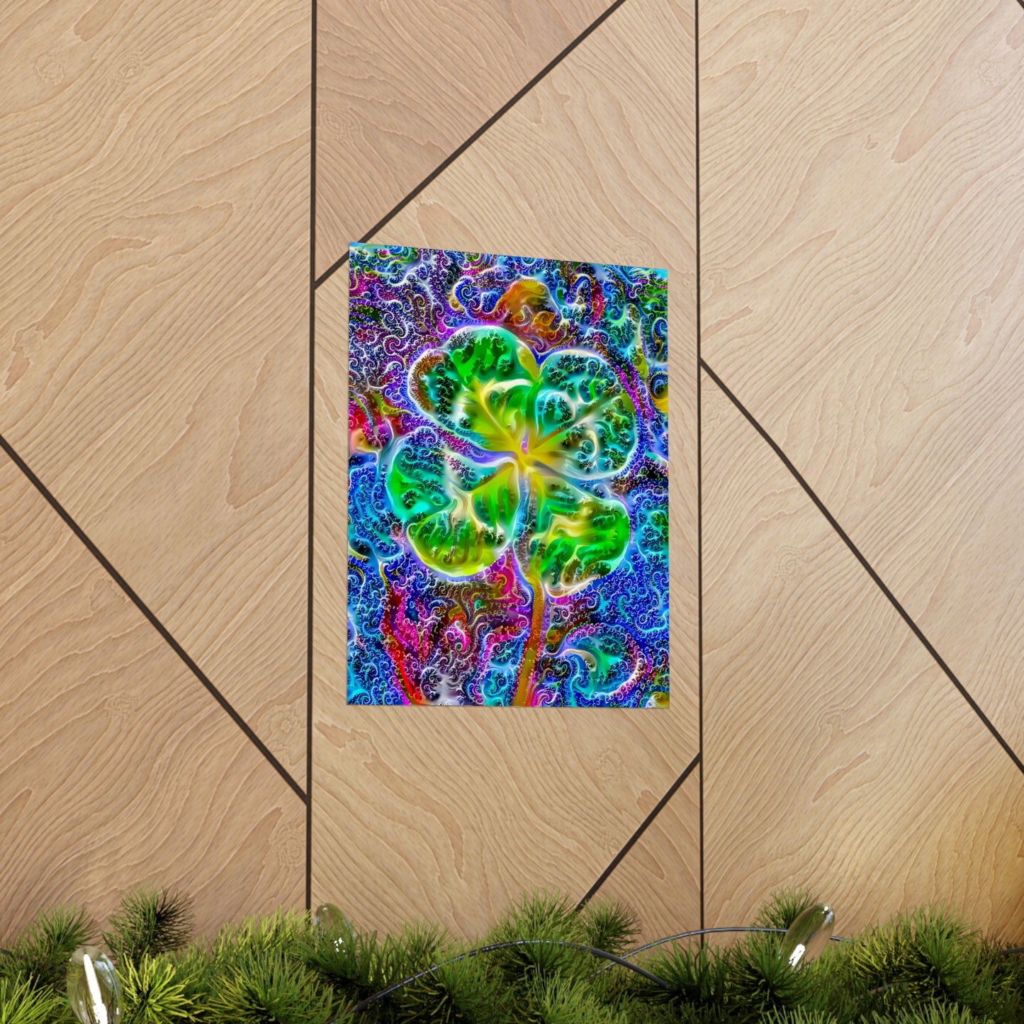 Up All Night to Get Lucky 4-Leaf Clover Premium Matte vertical posters