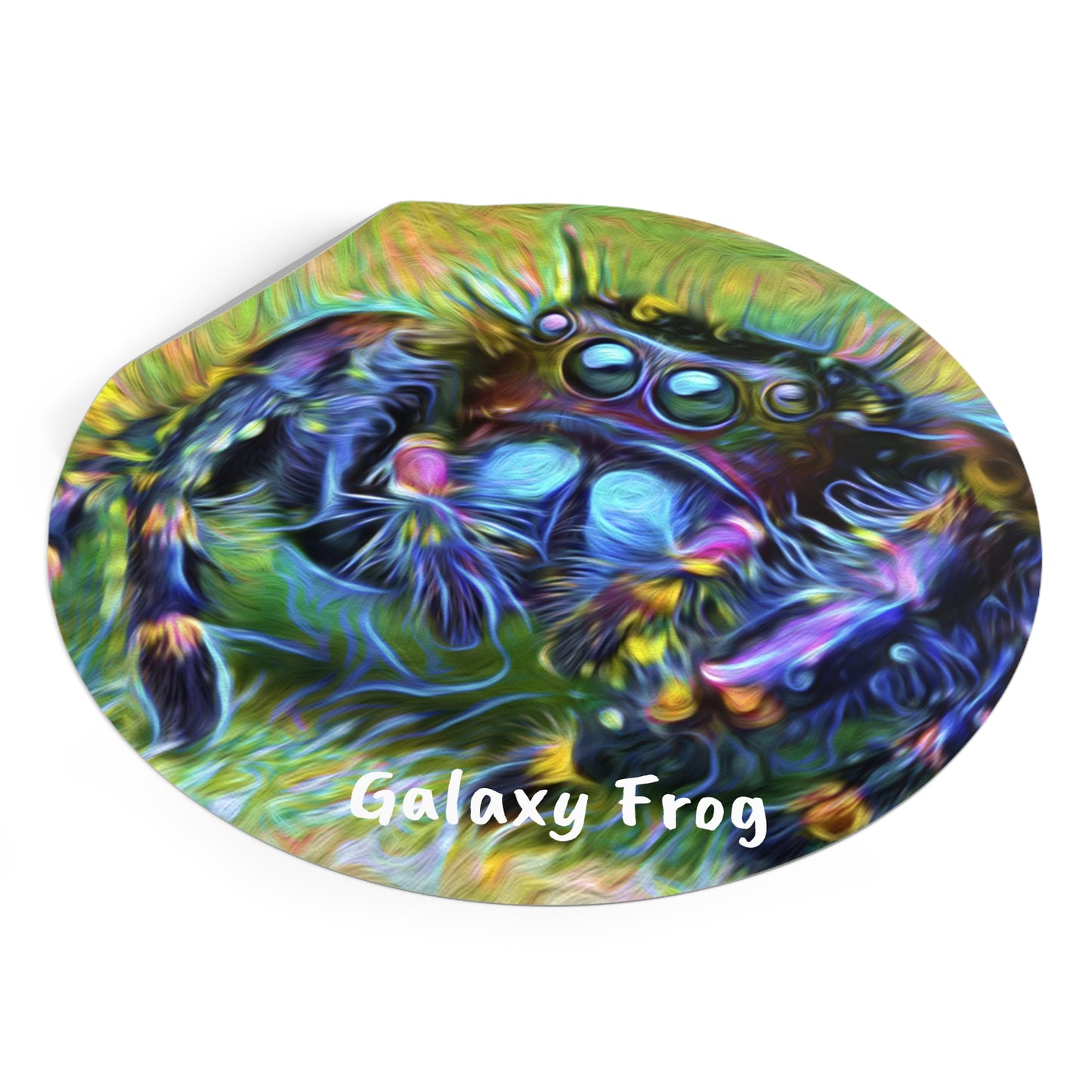 Galaxy Frog Spider Round Vinyl Stickers