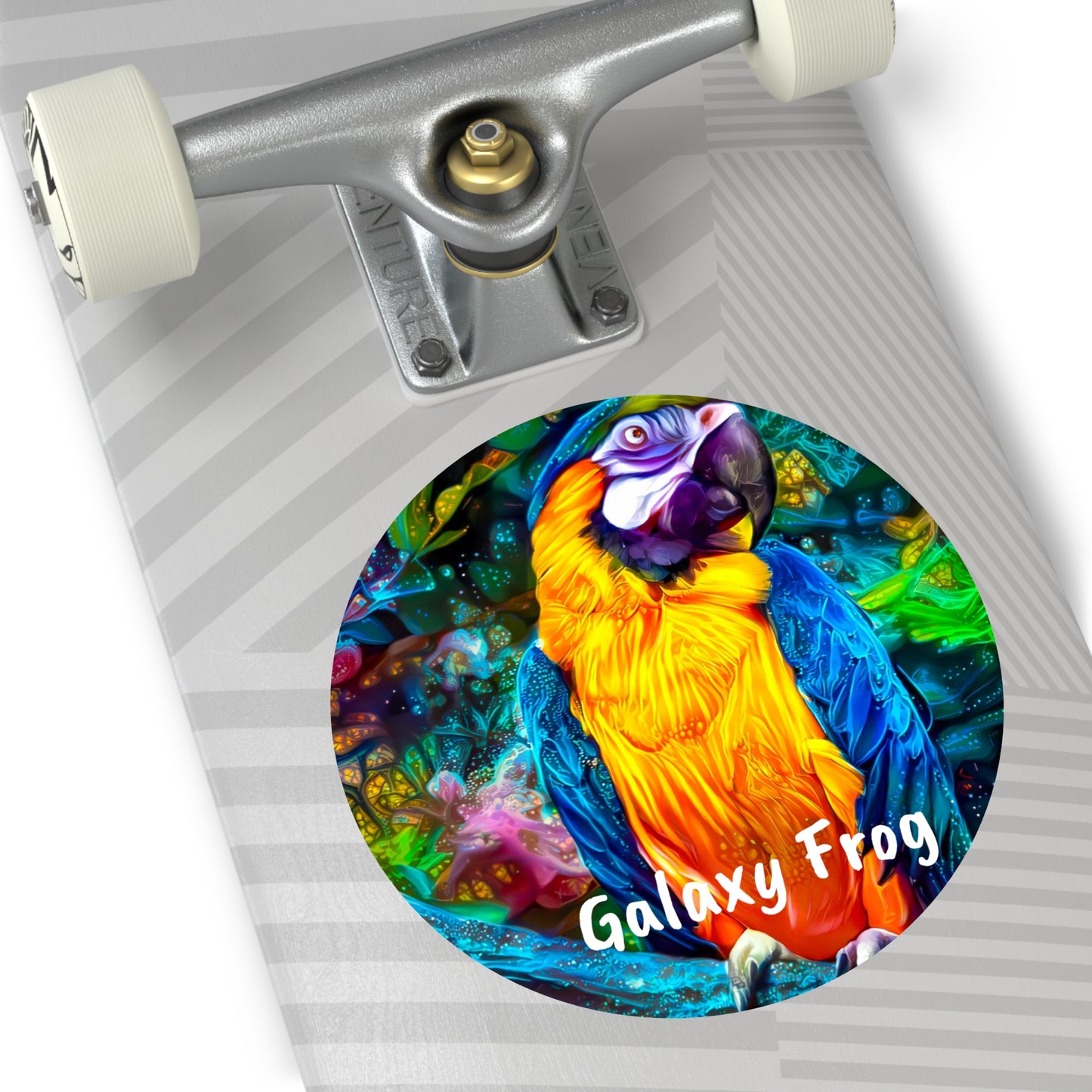 Galaxy Frog Parrot Round Vinyl Stickers