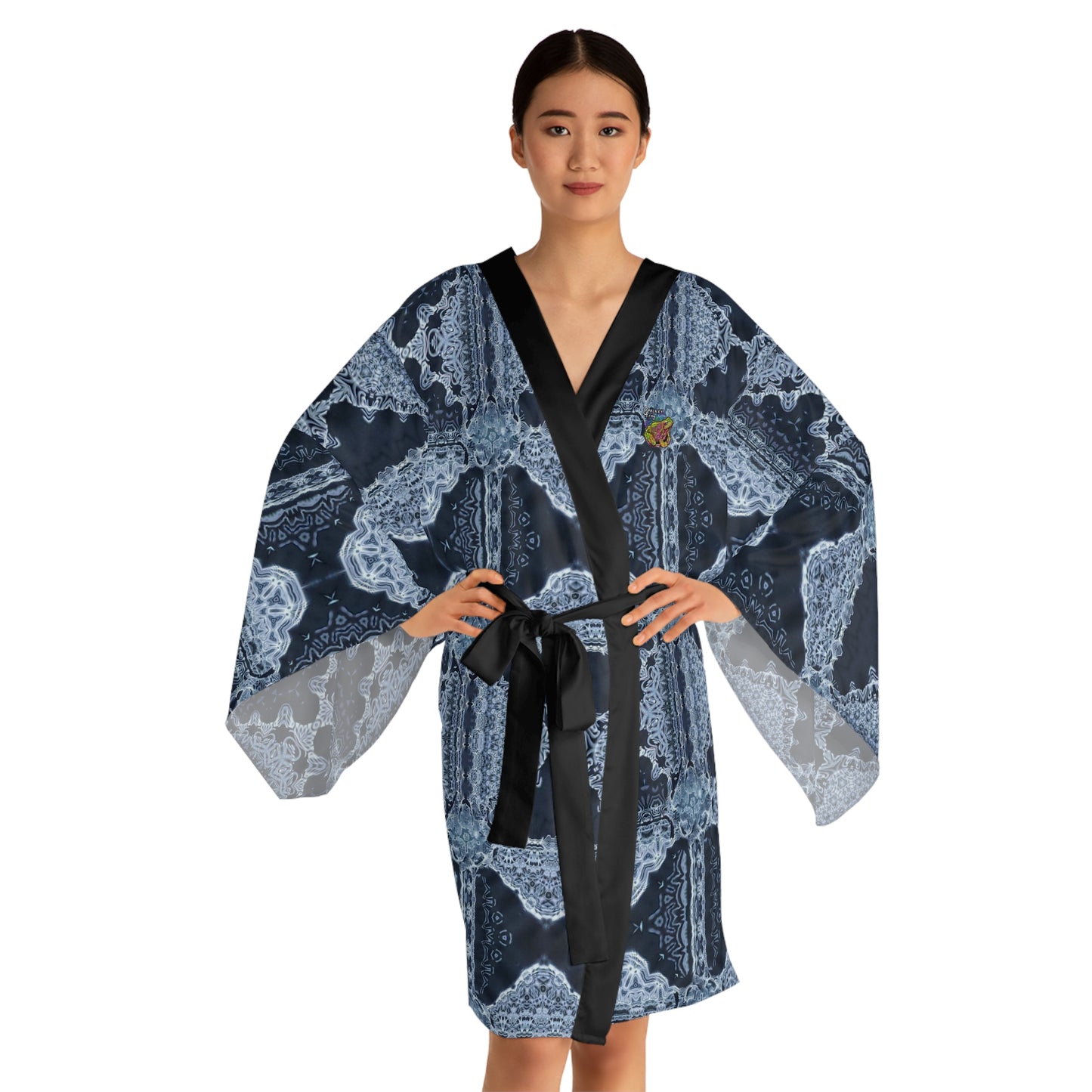 Galaxiy Frog Long Sleeve Cymatics Kimono Robe (AOP)