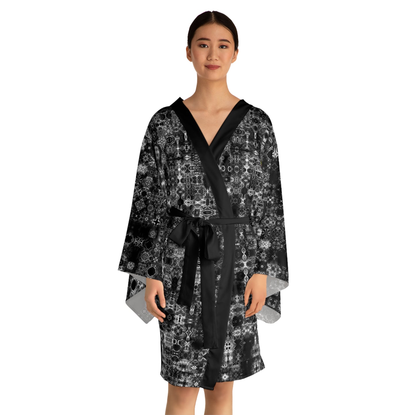 Long Sleeve Galaxy Frog Cymatics Kimono Robe - 0001