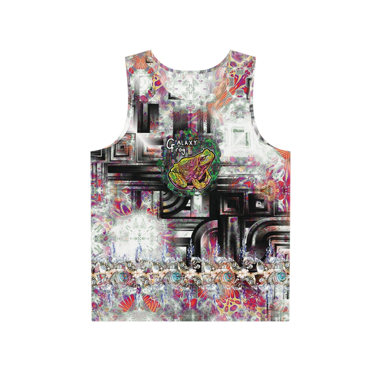 Galaxy Frog Fractal Cymatics mens tank top