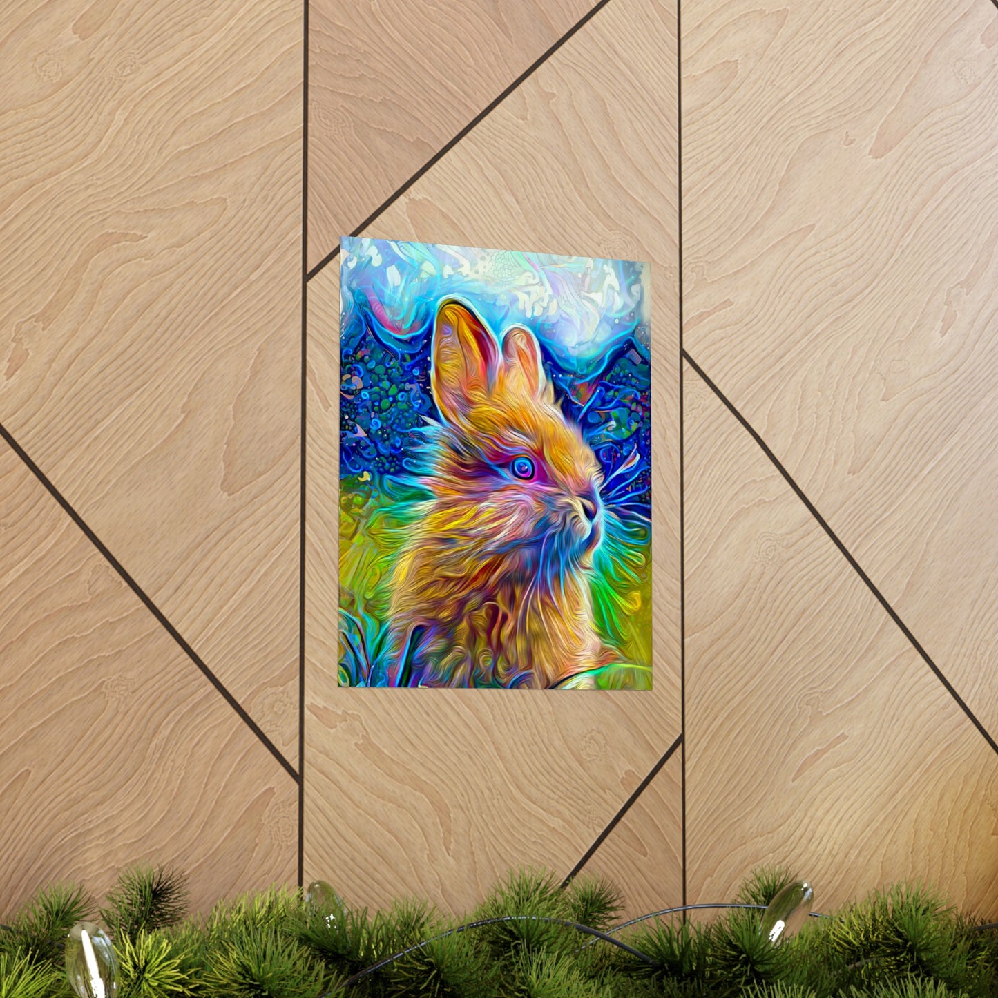 Rainbow Bunny Premium Matte vertical posters