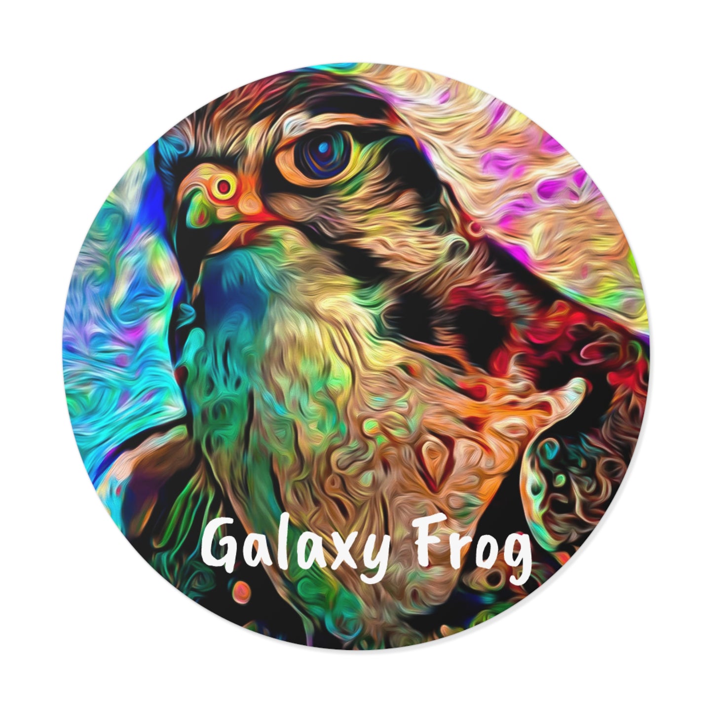 Galaxy Frog Hawk Round Vinyl Stickers