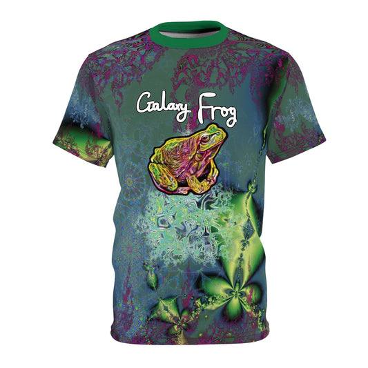 Galaxy Frog Fractal Cymatics "Clover" Tee Shirt (AOP)