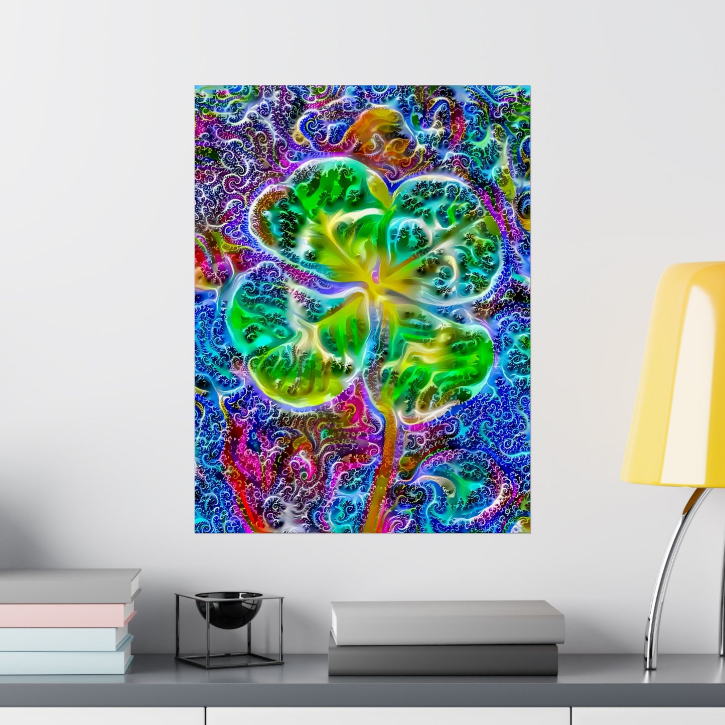 Up All Night to Get Lucky 4-Leaf Clover Premium Matte vertical posters