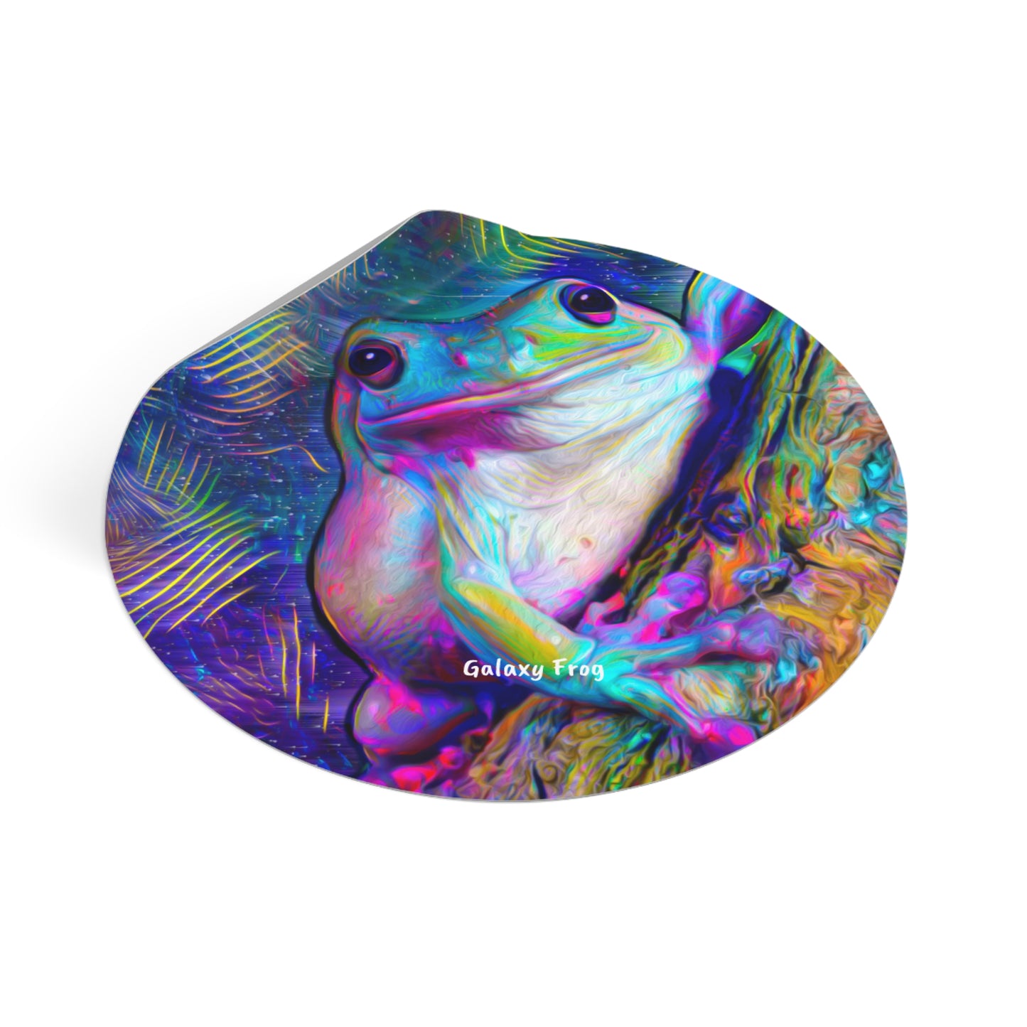 Galaxy Frog Frog Round Vinyl Stickers