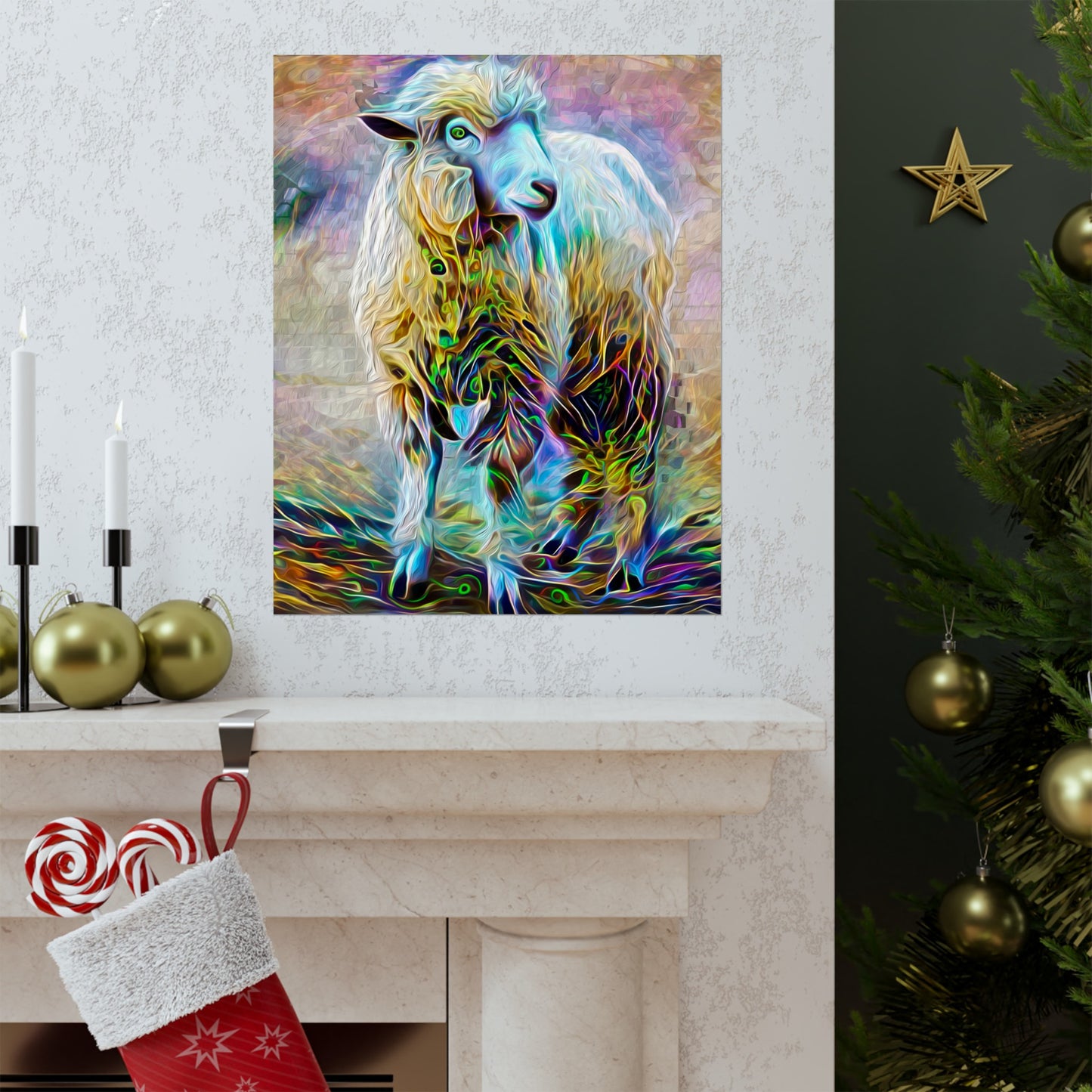 Sheering the Interdimensional Sheep Premium Matte vertical posters