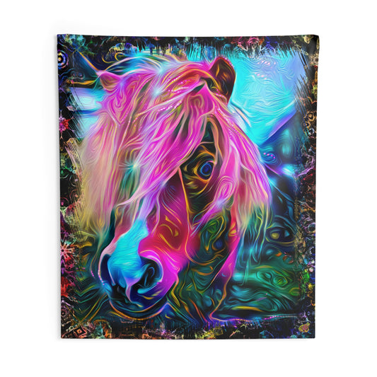 Galaxy Frog Psychedelic horse fractal cymatics indoor Wall Tapestries