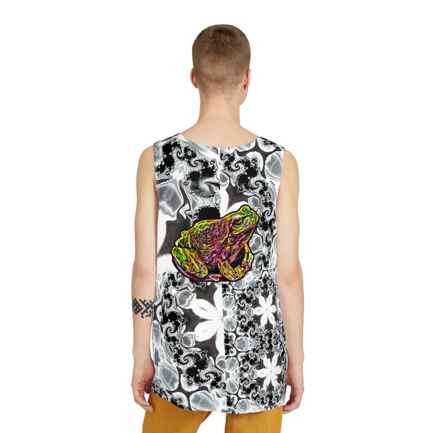 Copy of Men's Galaxy Frog Fractal Cymatics Glitch Art All Over Print Tank