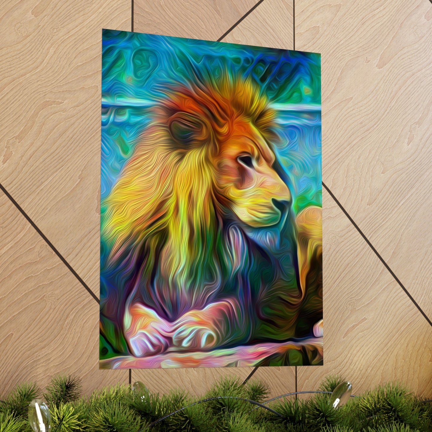 Under the Sun's Brilliant Blanket Lion Premium Matte vertical posters