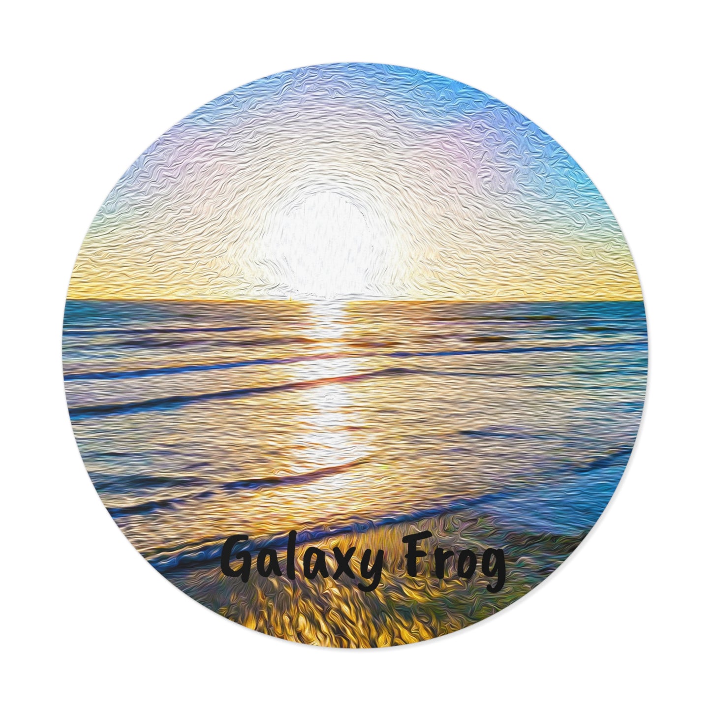 Galaxy Frog Sunset Round Vinyl Stickers