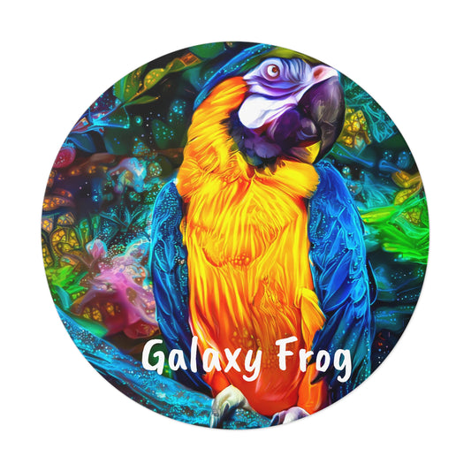 Galaxy Frog Parrot Round Vinyl Stickers