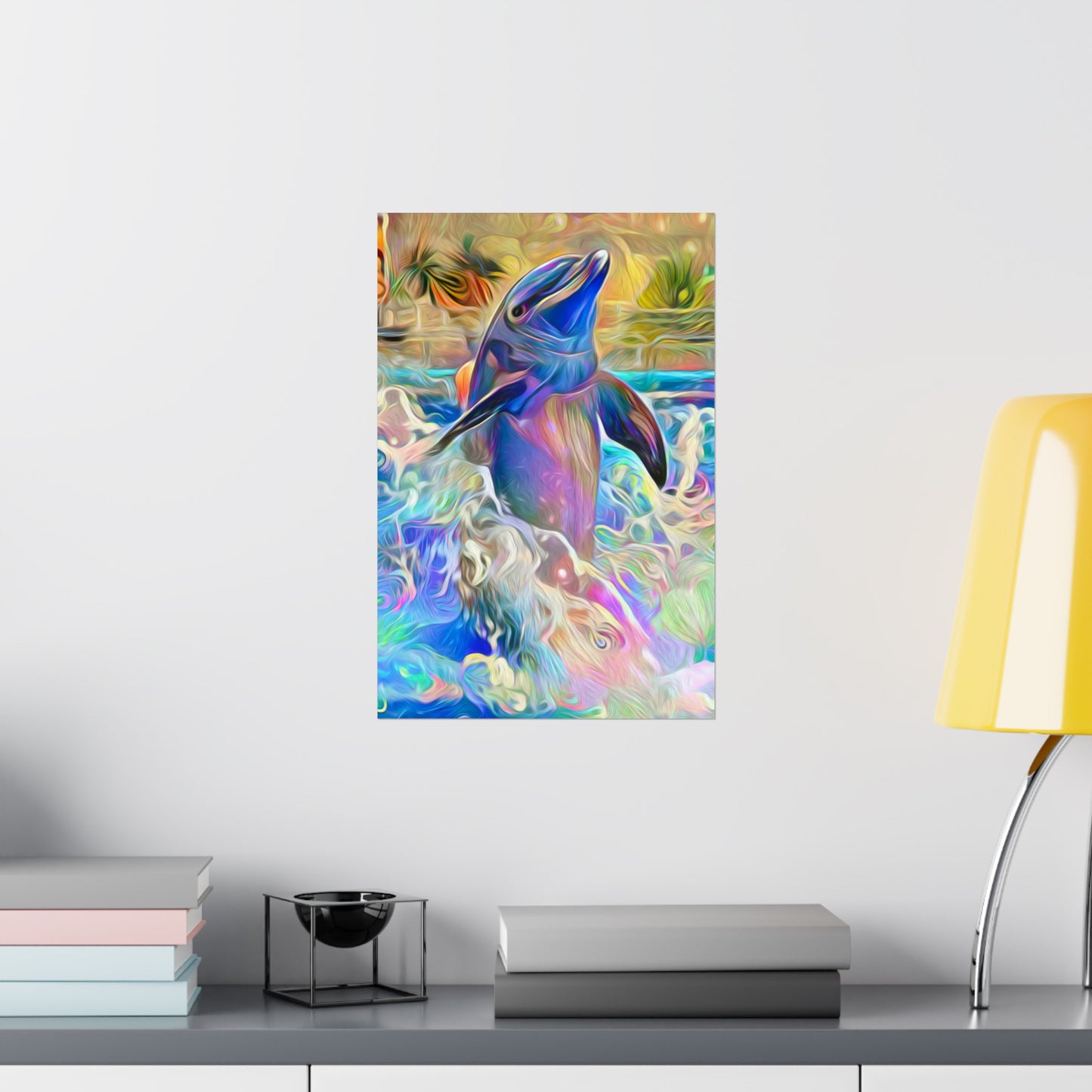 A Splash of Color Dolphin Premium Matte vertical posters