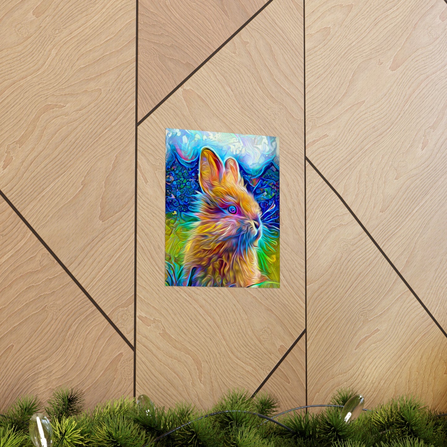 Rainbow Bunny Premium Matte vertical posters