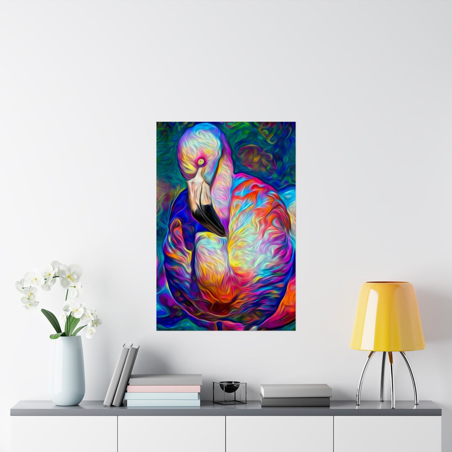 Flamingos Dream in Color Premium Matte vertical posters