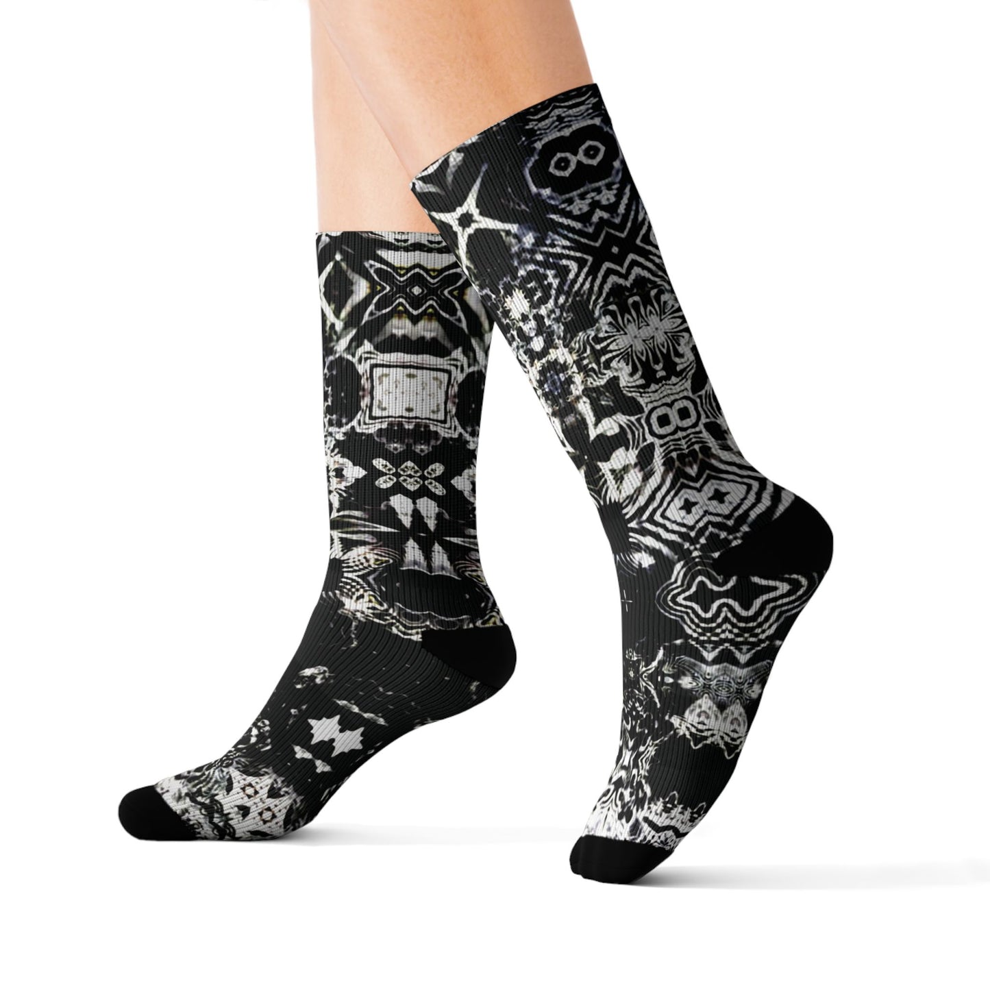 Galaxy Frog Cymatic Kaleidoscape Socks