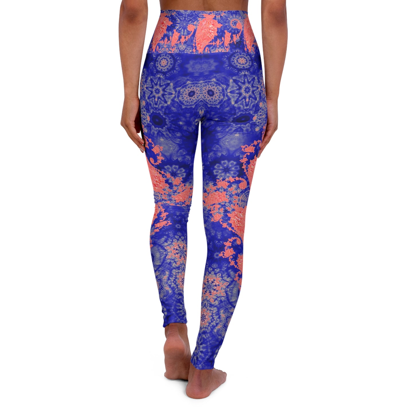 Galaxy Frog Fractal Cymagic Kaleidoscape High Waisted Yoga Leggings