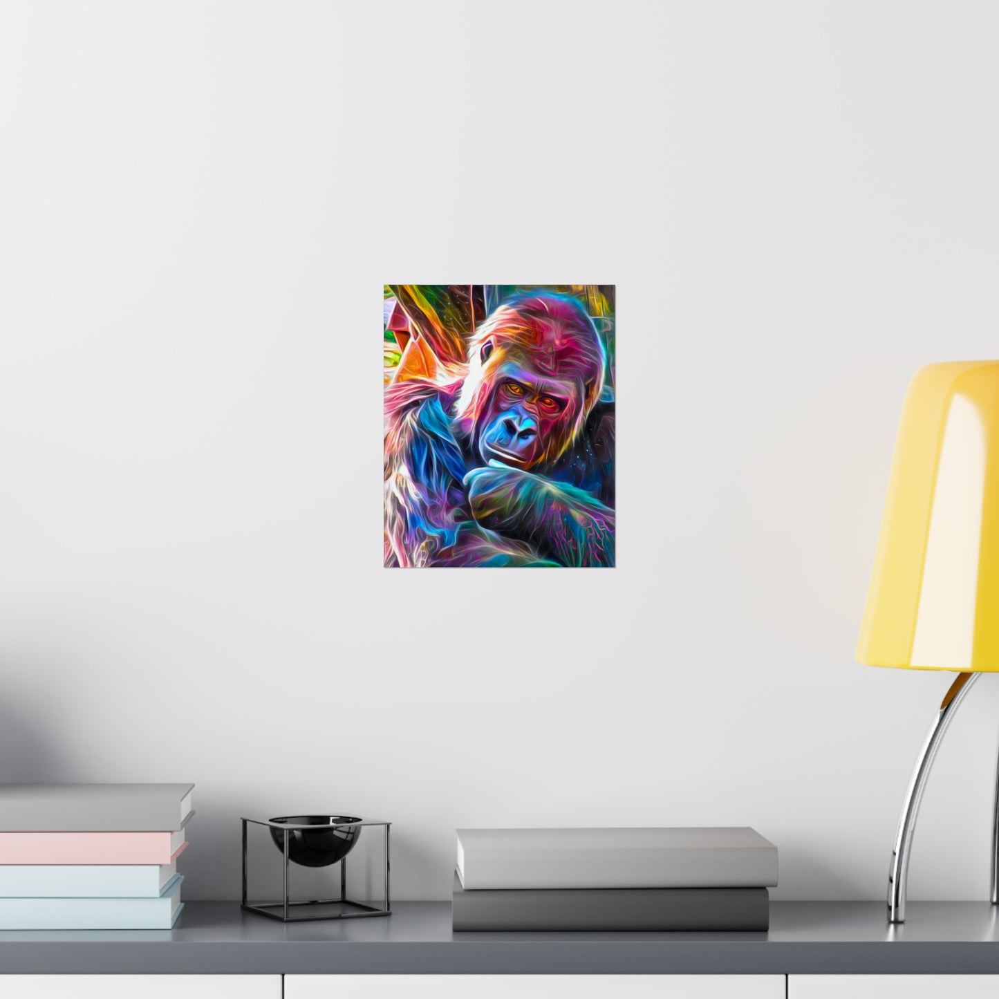 Neon Sunset Gorilla Premium Matte vertical posters