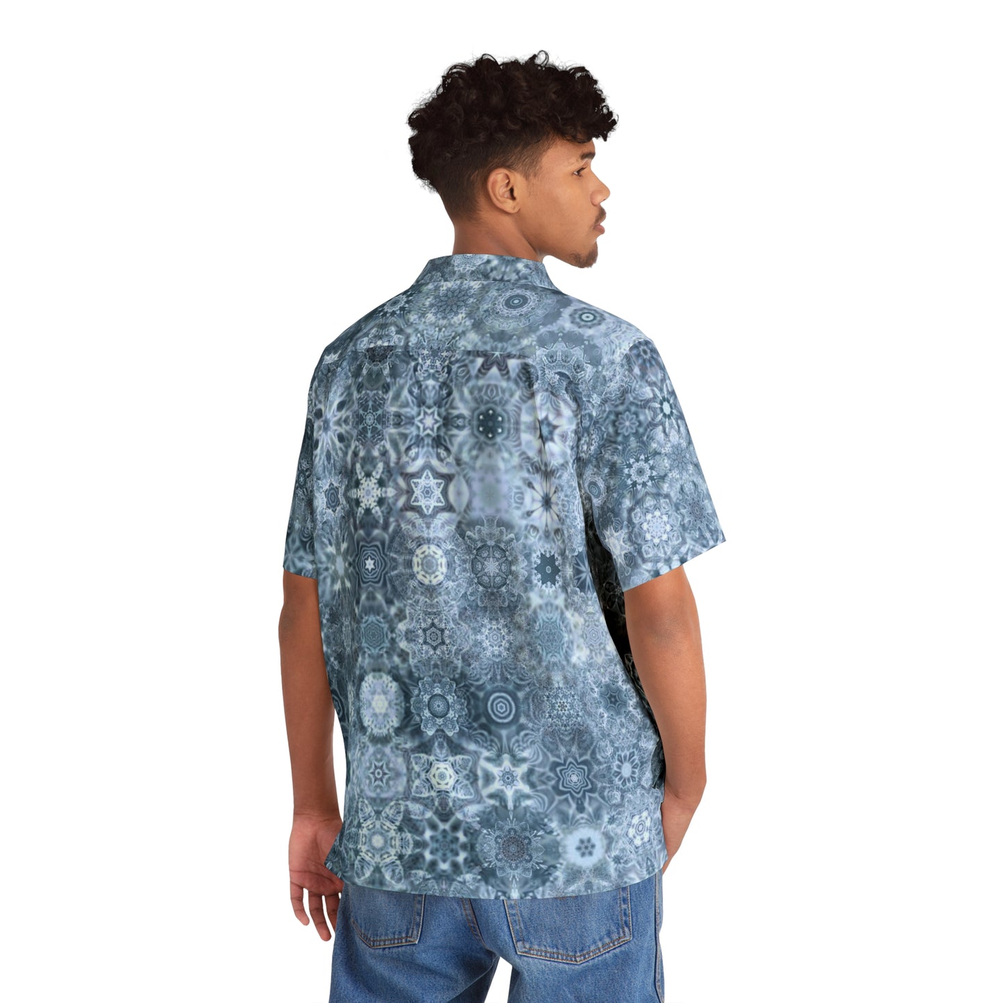 Galaxy Frog 🐸 Men's Cymatic Hawaiian Shirt (AOP) 0001