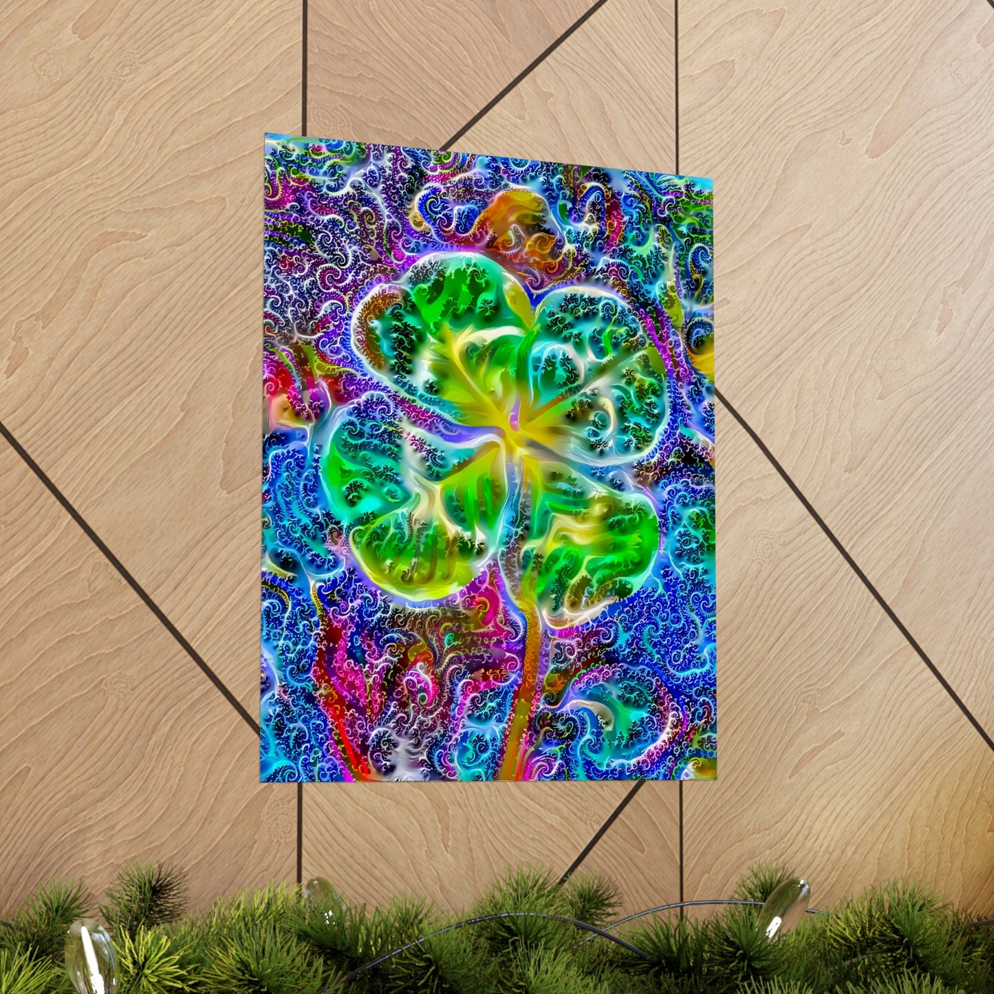 Up All Night to Get Lucky 4-Leaf Clover Premium Matte vertical posters