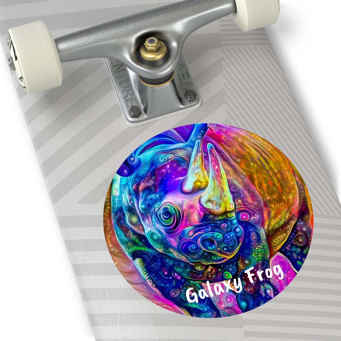 Galaxy Frog Rhino Round Vinyl Stickers