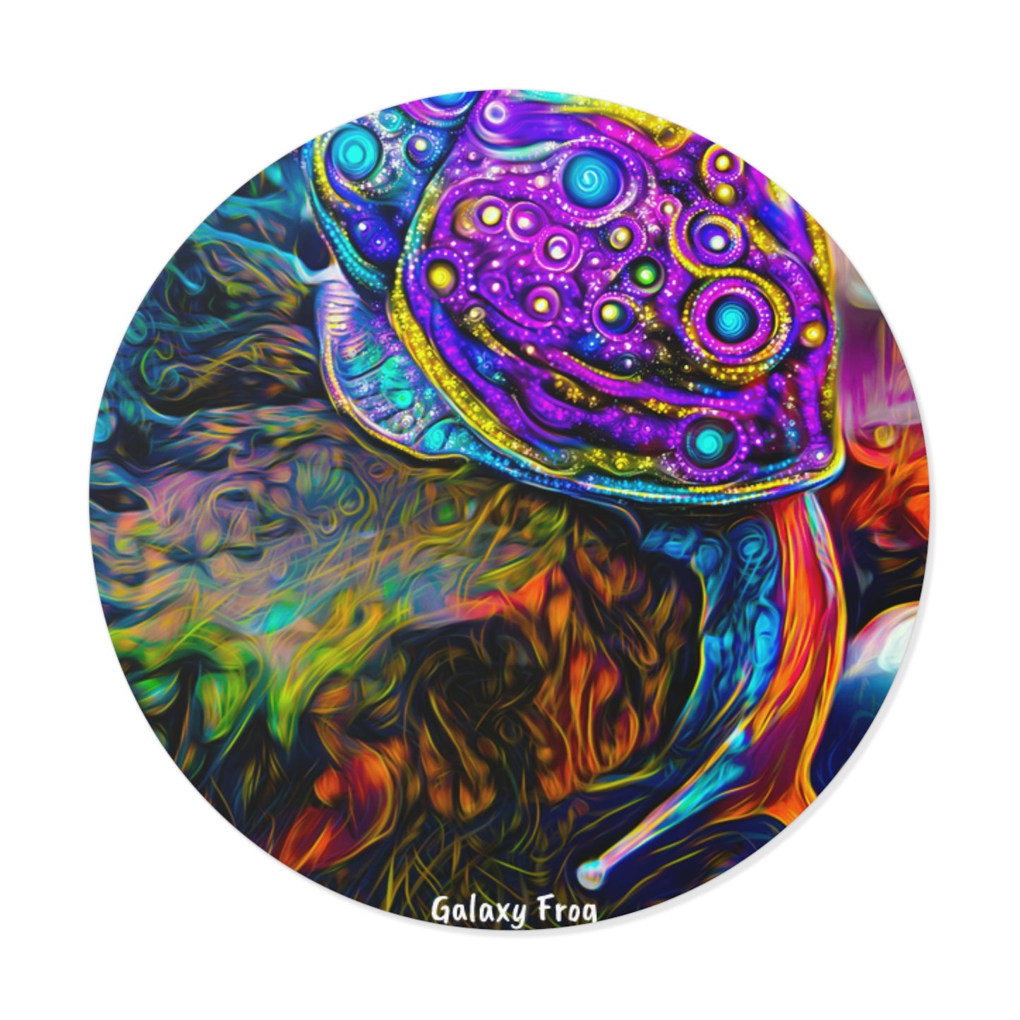 Galaxy Frog Snail Round Vinyl Stickers