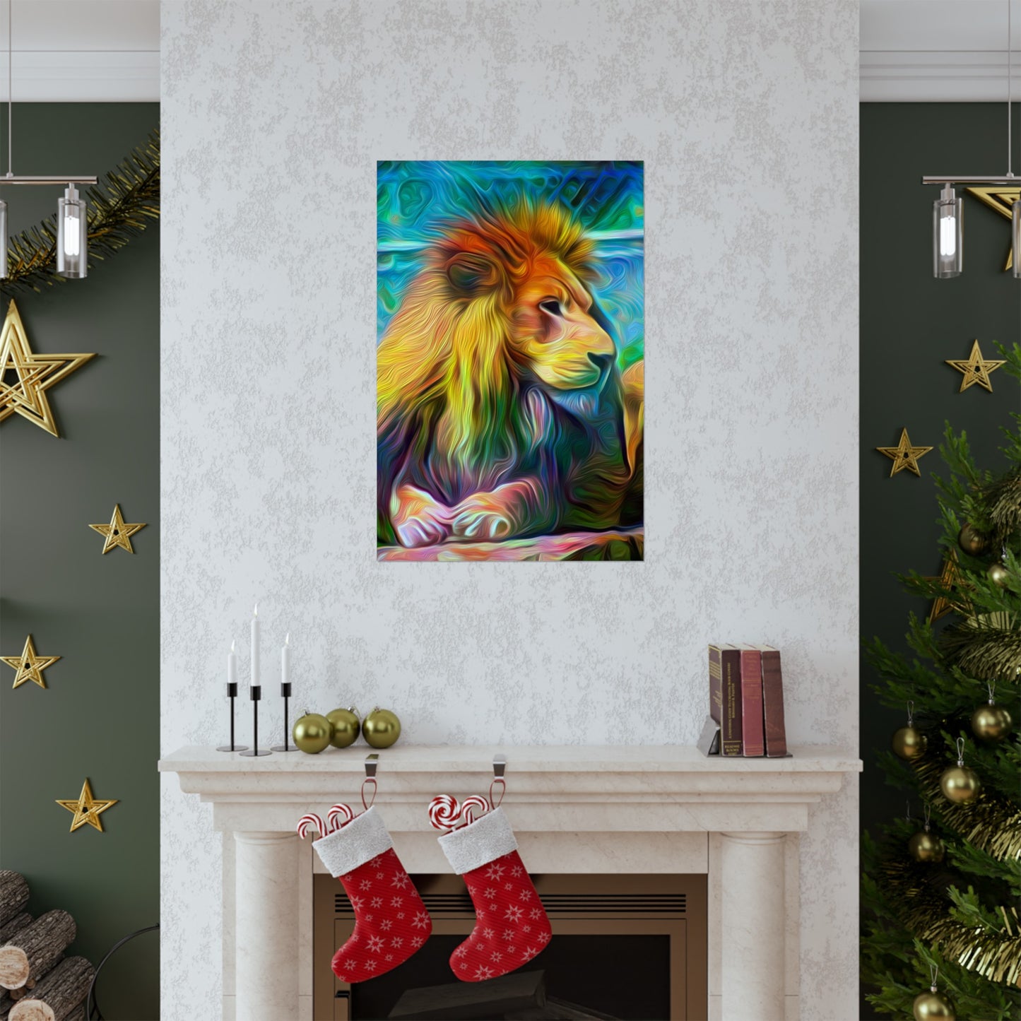 Under the Sun's Brilliant Blanket Lion Premium Matte vertical posters