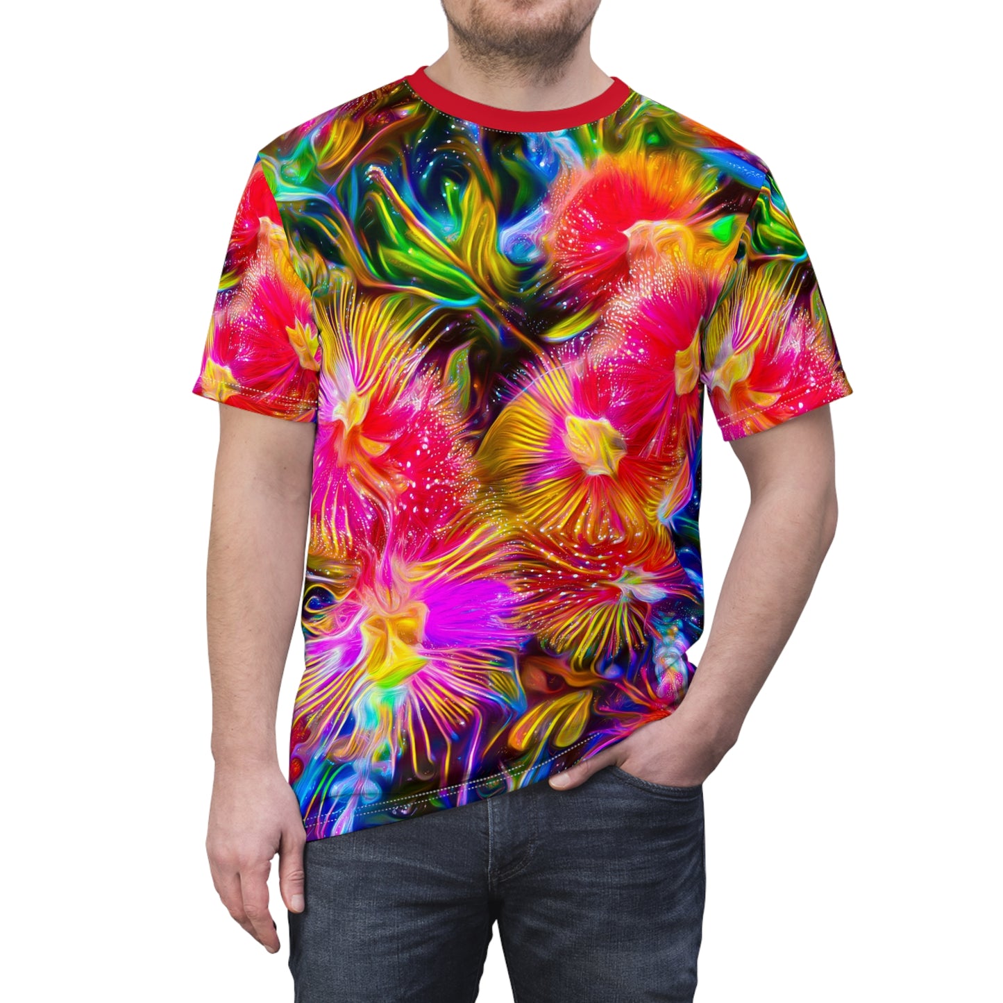 Galaxy Flower Unisex AOP Cut & Sew Tee