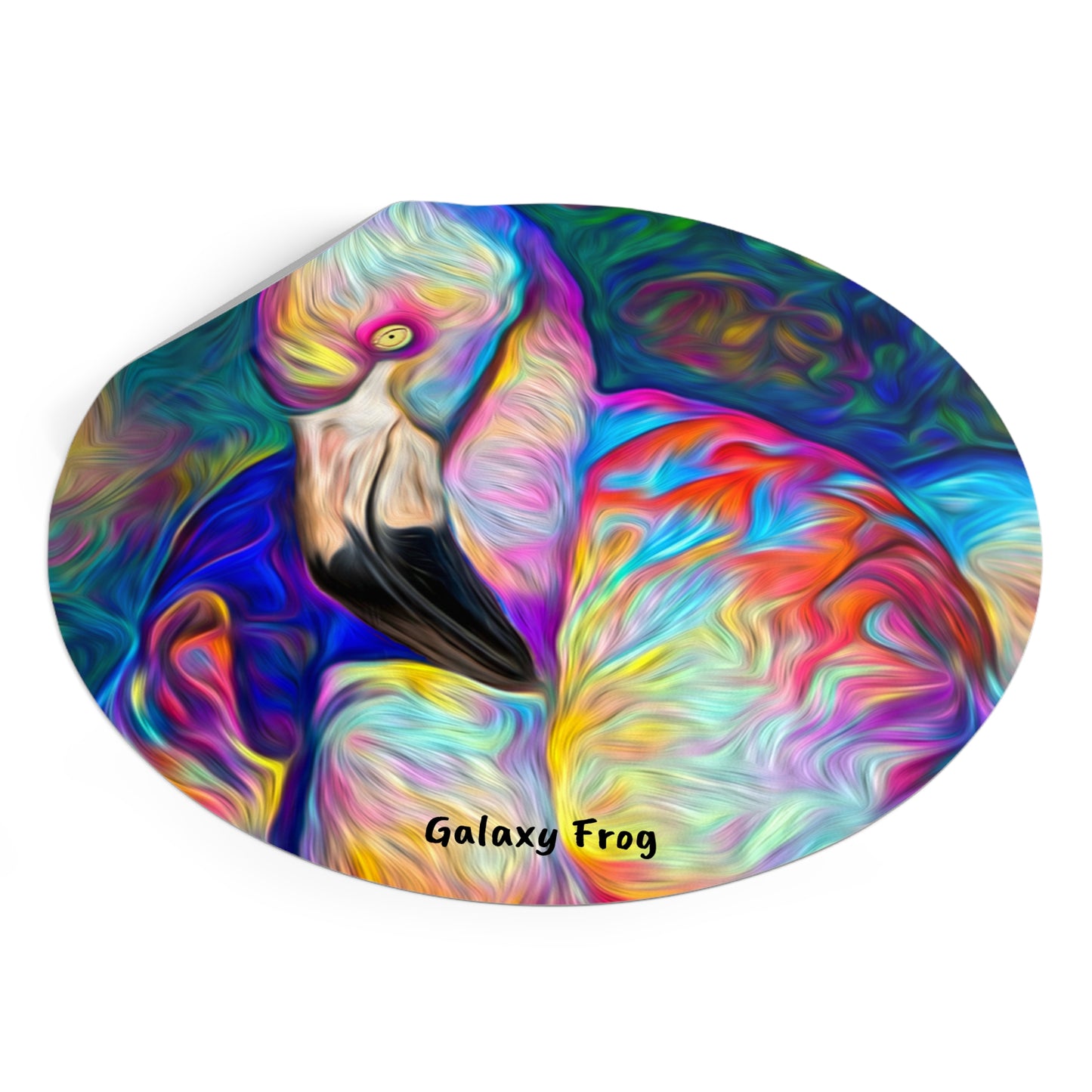 Galaxy Frog Flamingo Round Vinyl Stickers