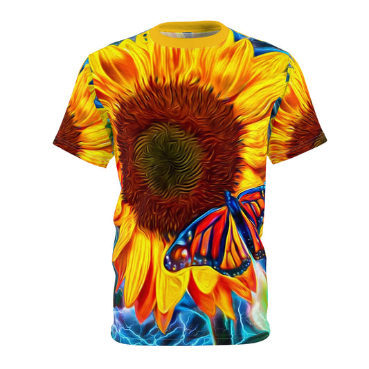 Lightning Sunflower Unisex AOP Cut & Sew Tee