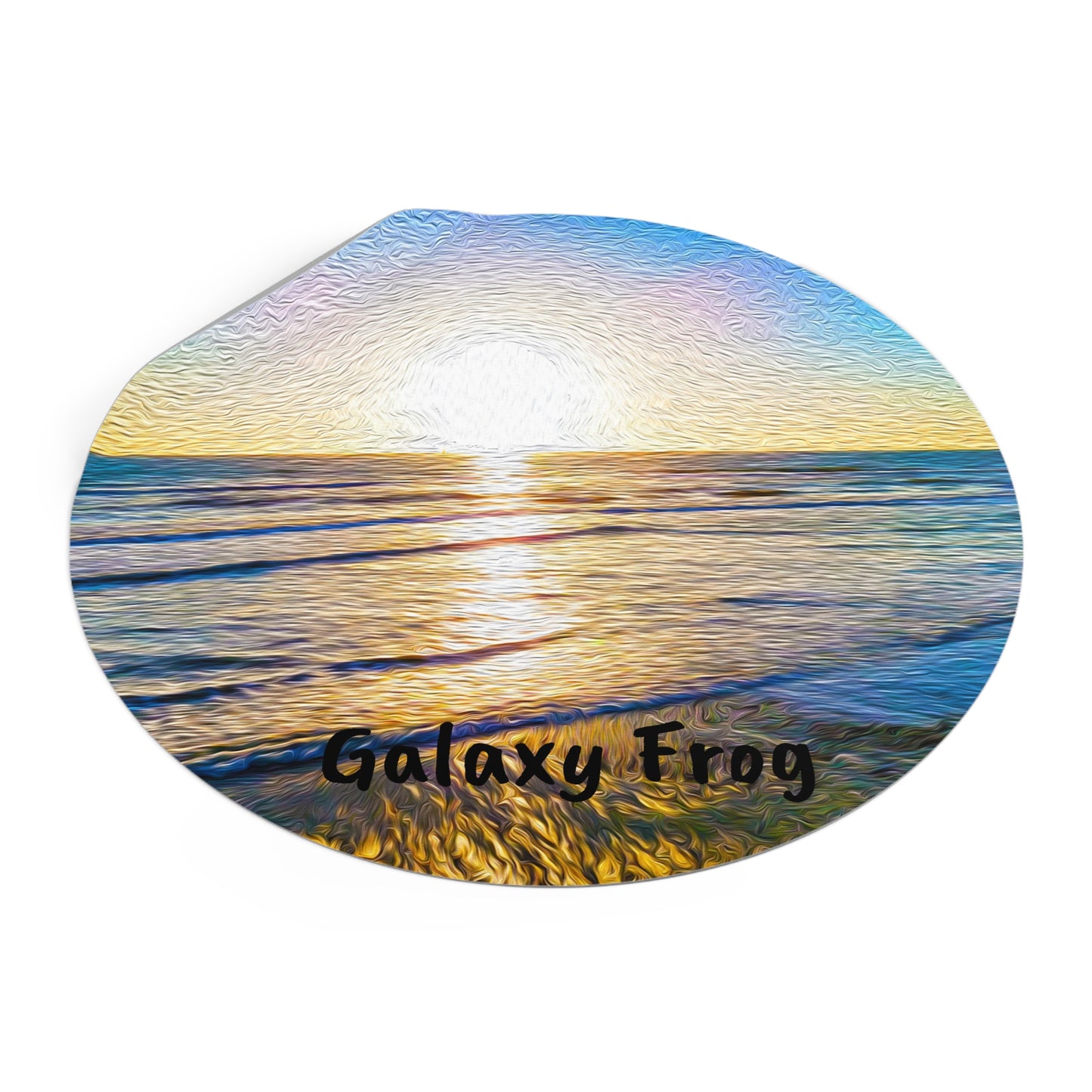 Galaxy Frog Sunset Round Vinyl Stickers