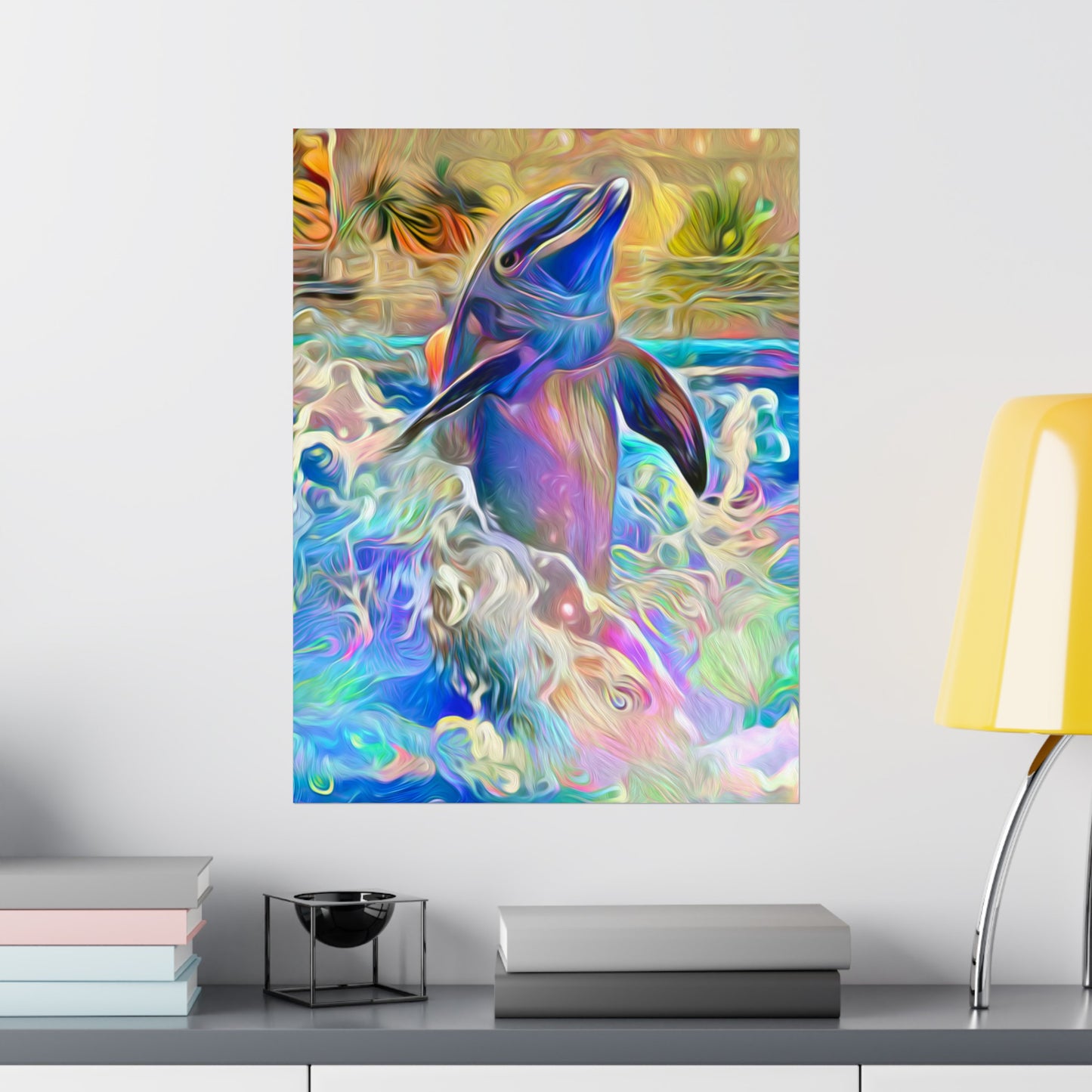 A Splash of Color Dolphin Premium Matte vertical posters