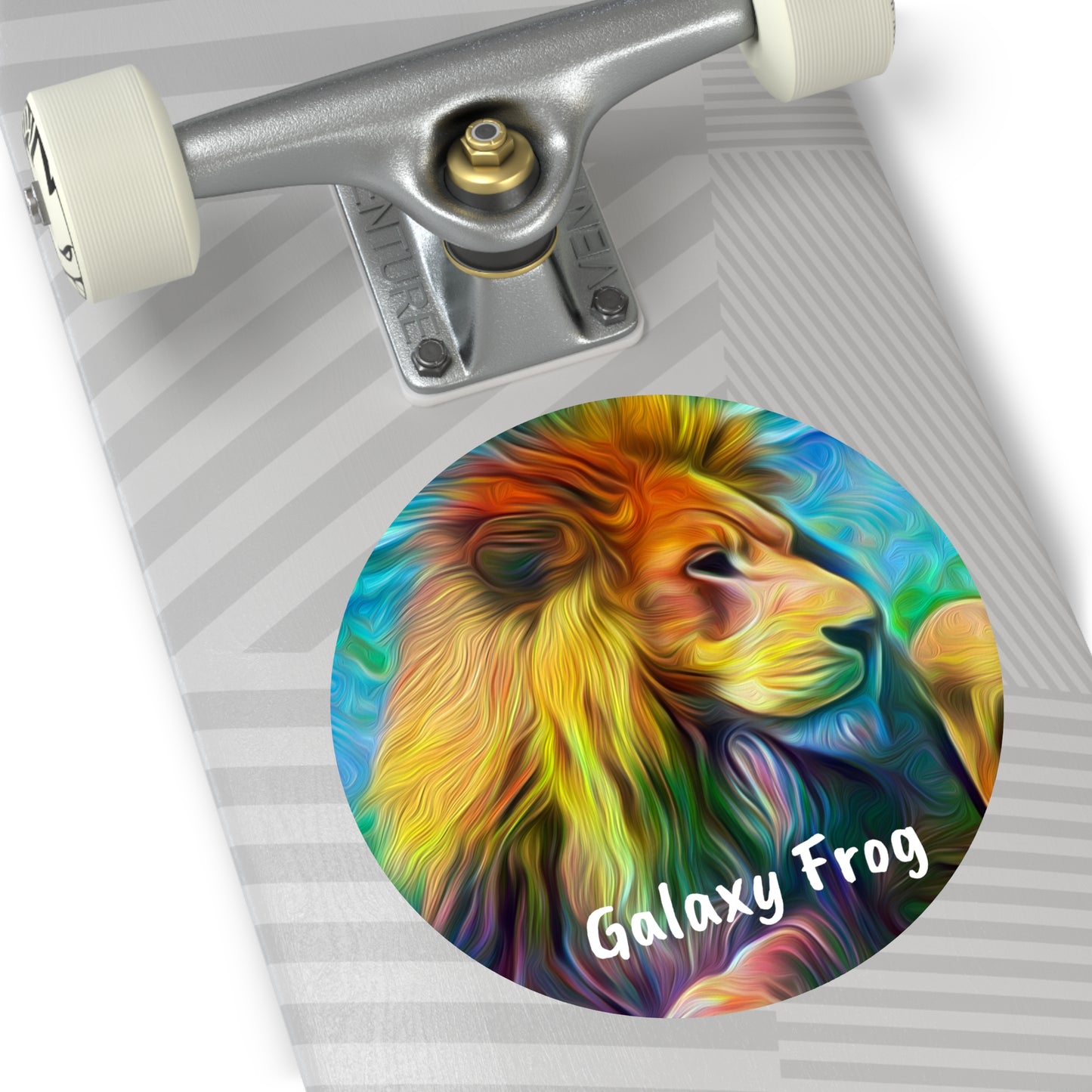 Galaxy Frog Lion Round Vinyl Stickers