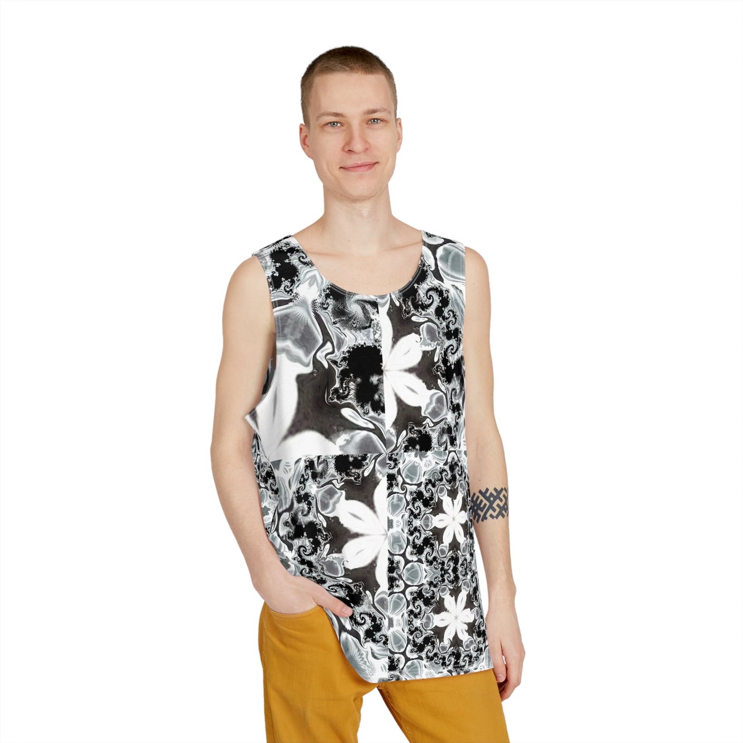 Copy of Men's Galaxy Frog Fractal Cymatics Glitch Art All Over Print Tank