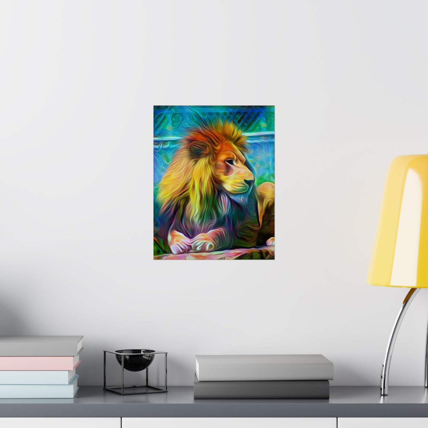 Under the Sun's Brilliant Blanket Lion Premium Matte vertical posters