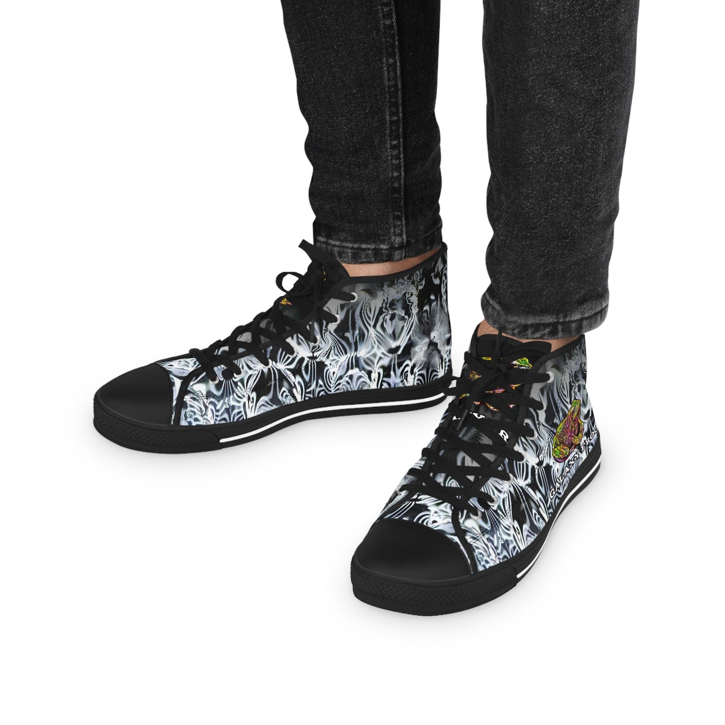 Galaxy Frog Men's High Top Cymatics Sneakers 0001