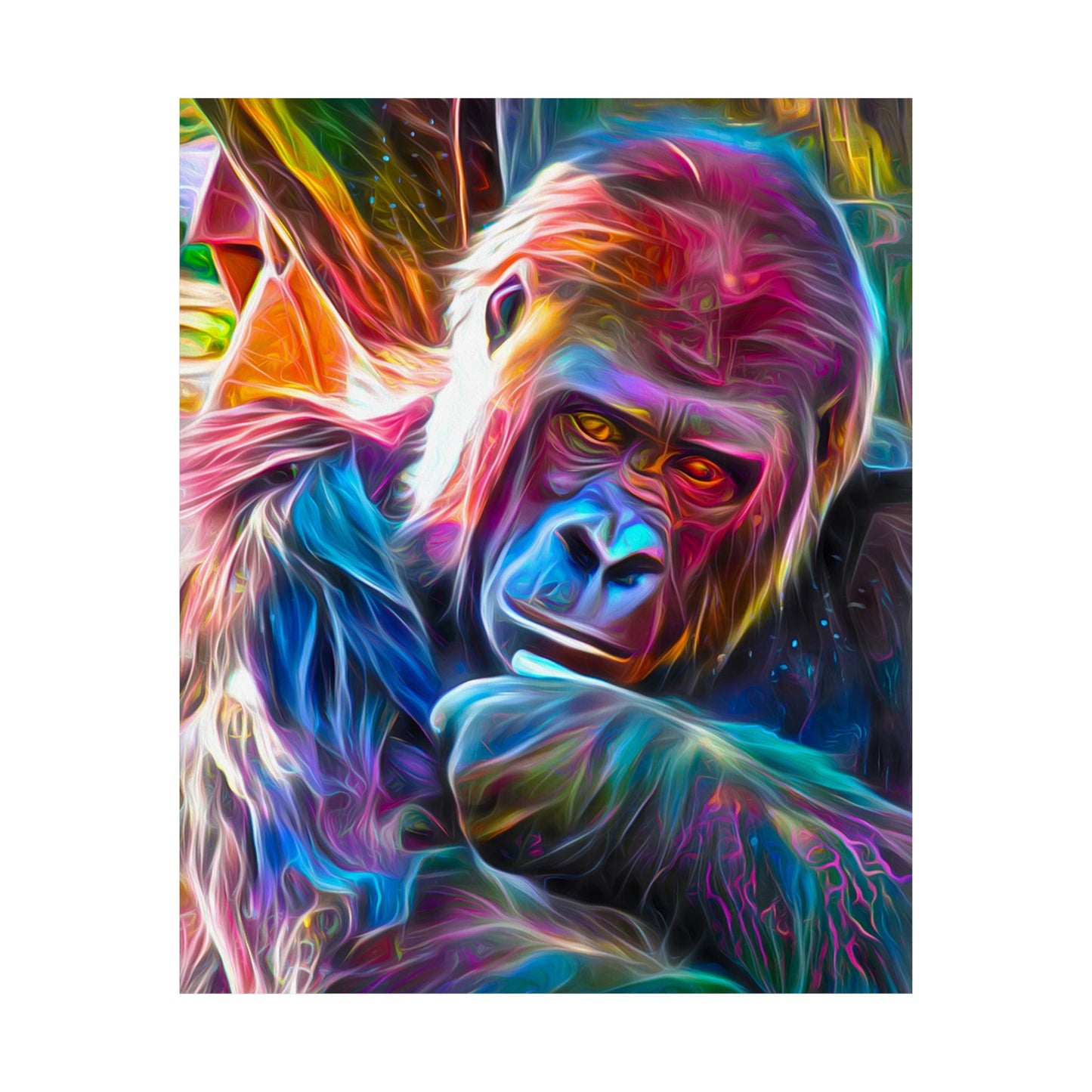 Neon Sunset Gorilla Premium Matte vertical posters