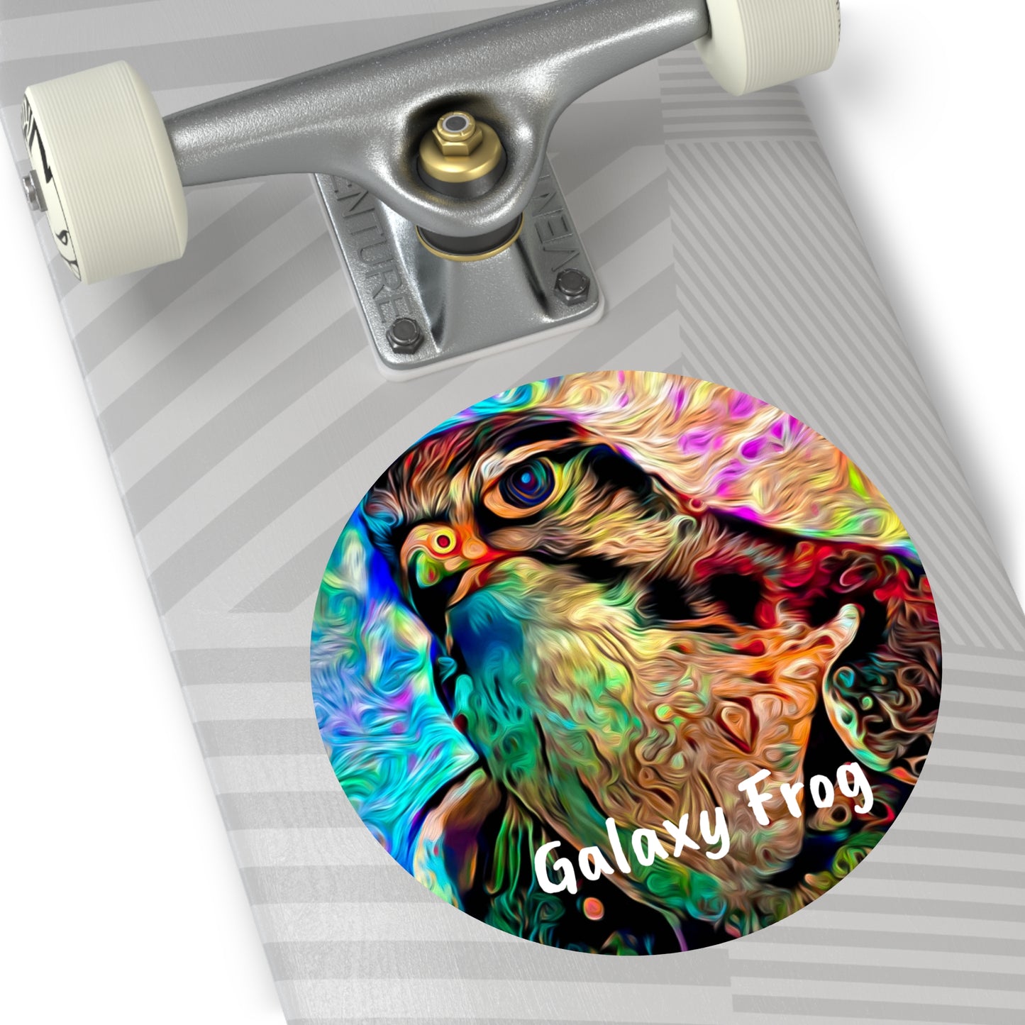 Galaxy Frog Hawk Round Vinyl Stickers