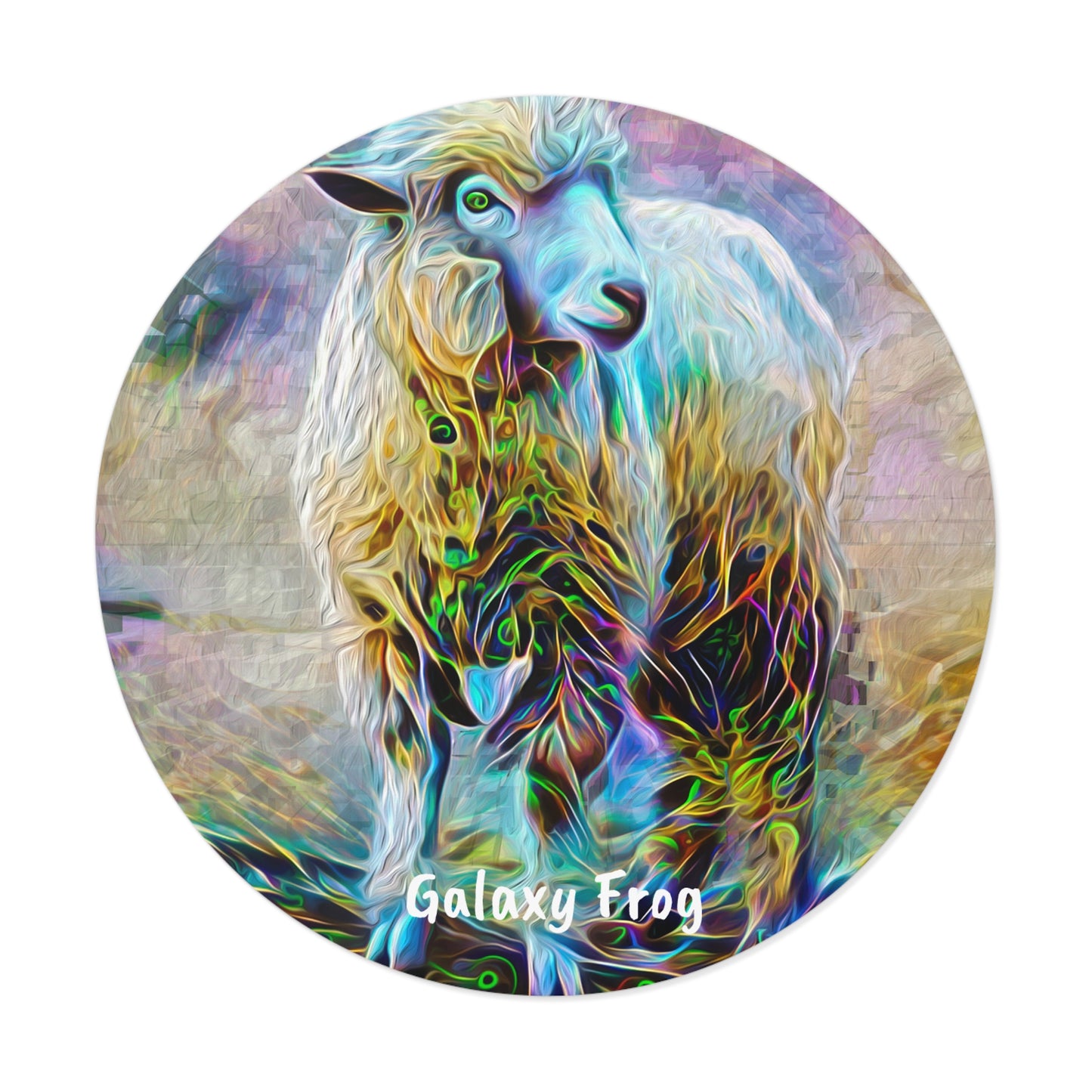 Galaxy Frog Sheep Round Vinyl Stickers