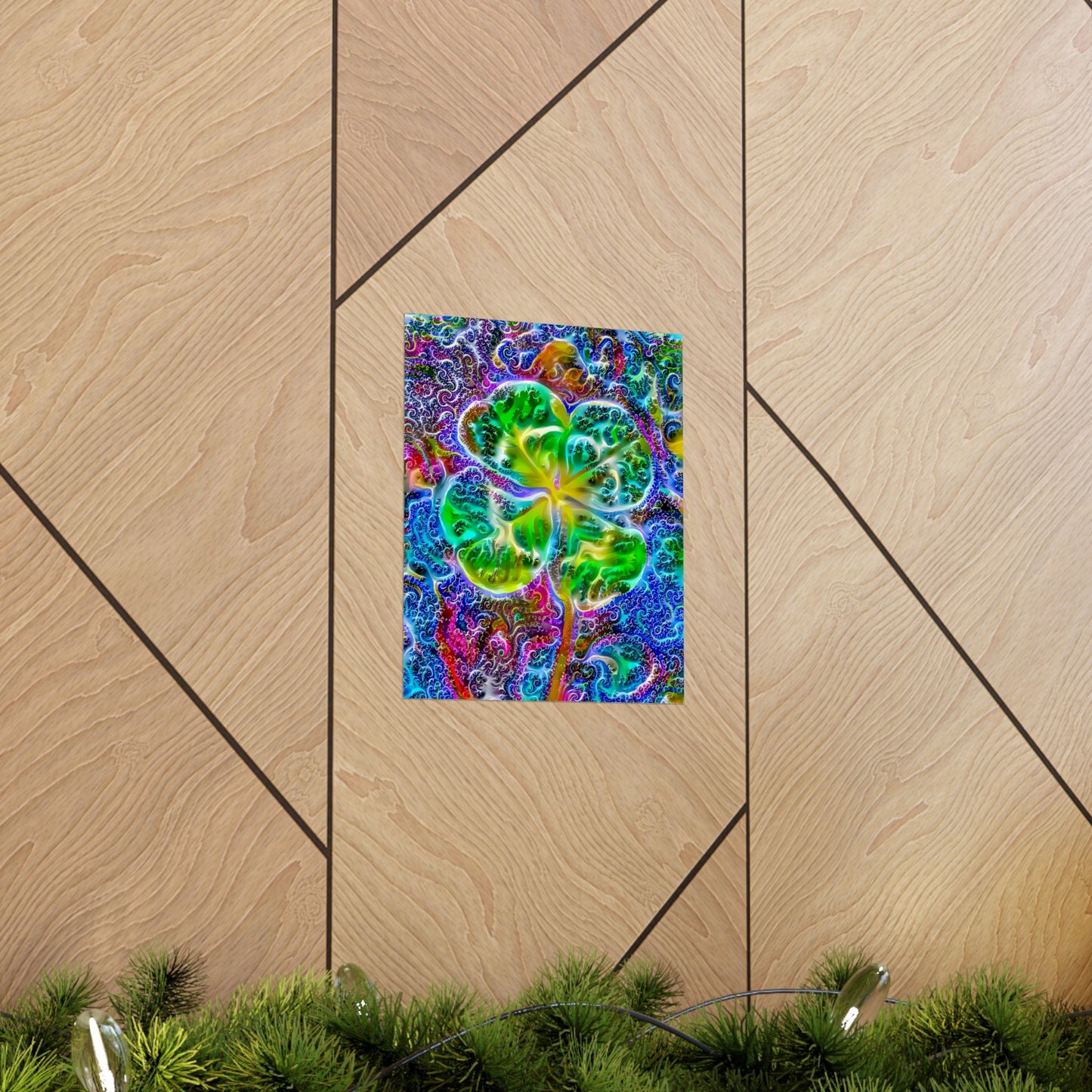 Up All Night to Get Lucky 4-Leaf Clover Premium Matte vertical posters