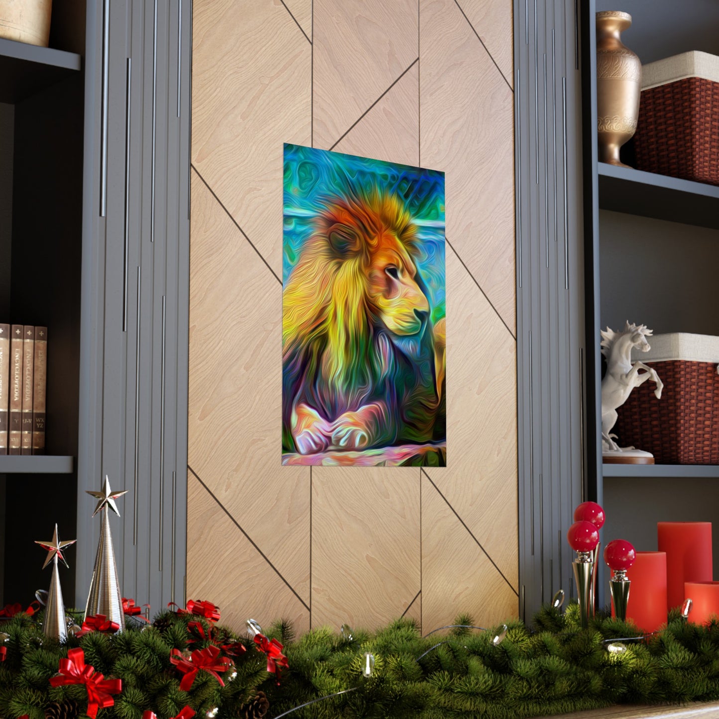 Under the Sun's Brilliant Blanket Lion Premium Matte vertical posters