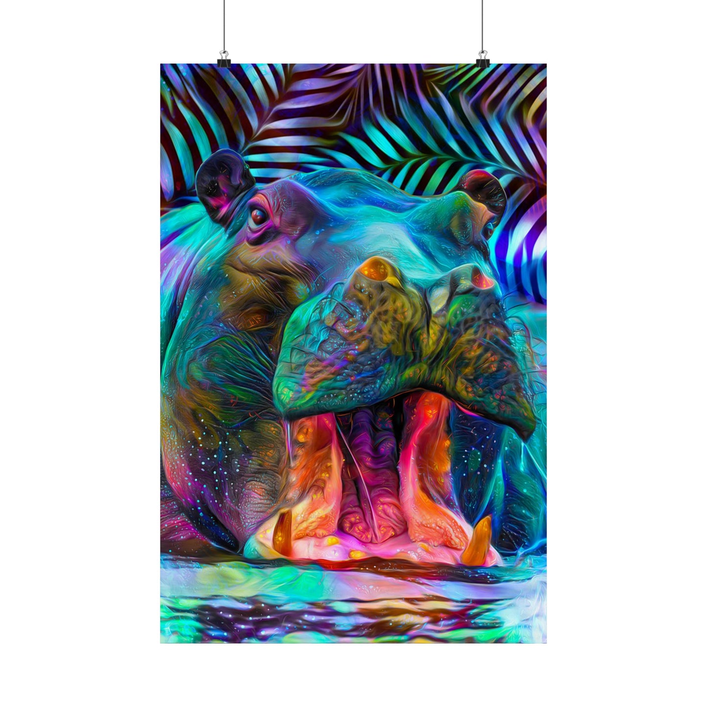 Happy Hippy Hippo Premium Matte vertical posters