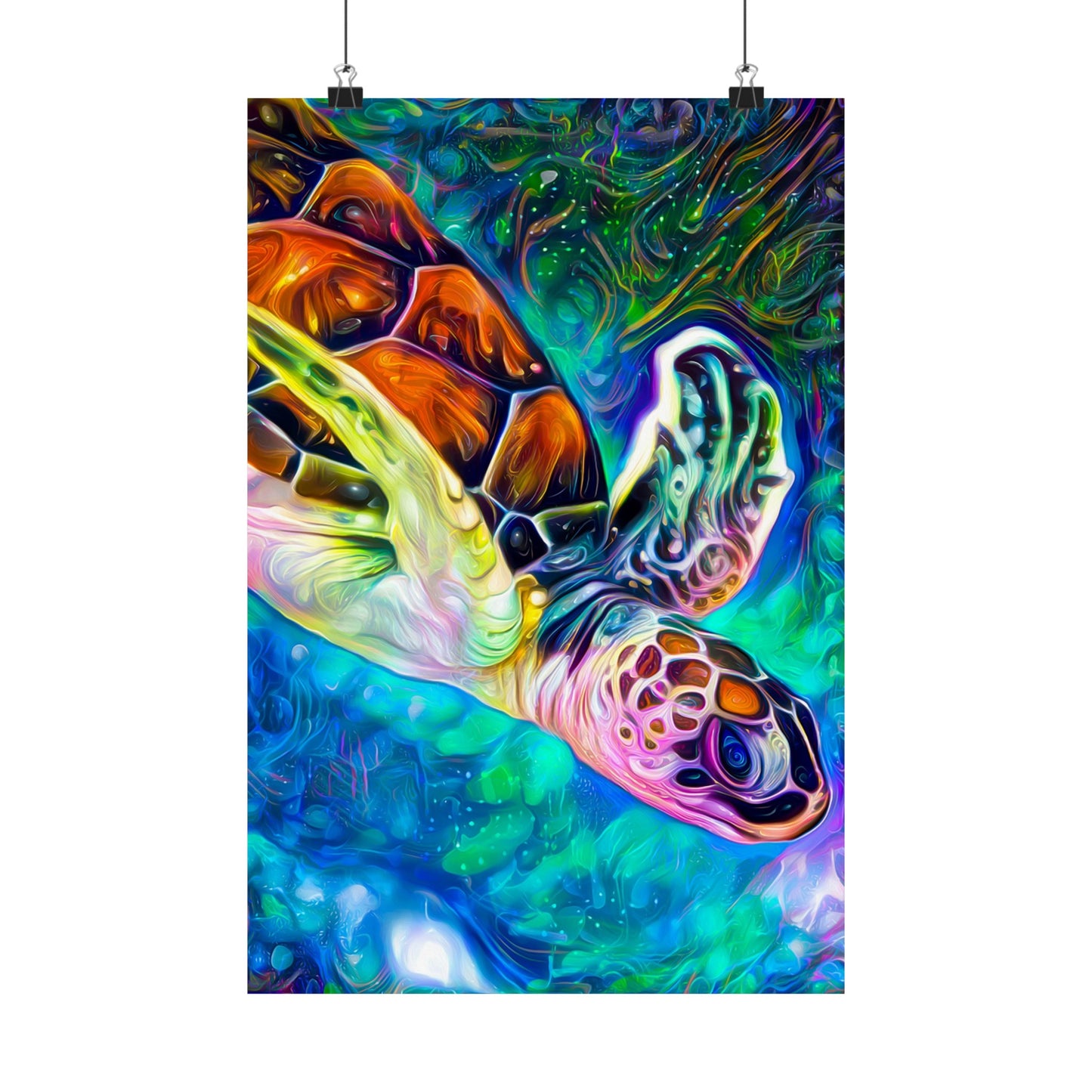 Diving into Dreams Turtle Premium Matte vertical posters