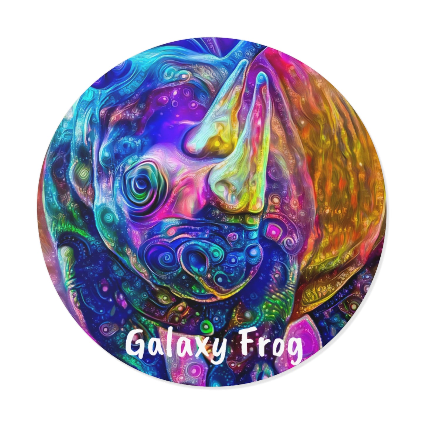 Galaxy Frog Rhino Round Vinyl Stickers