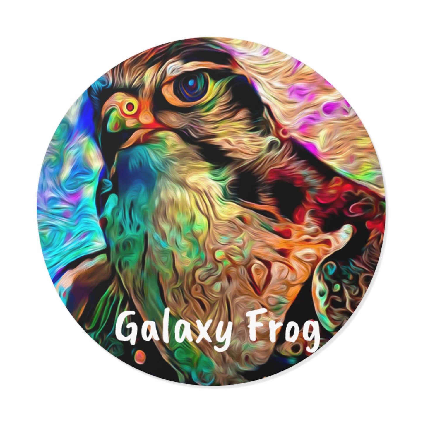 Galaxy Frog Hawk Round Vinyl Stickers